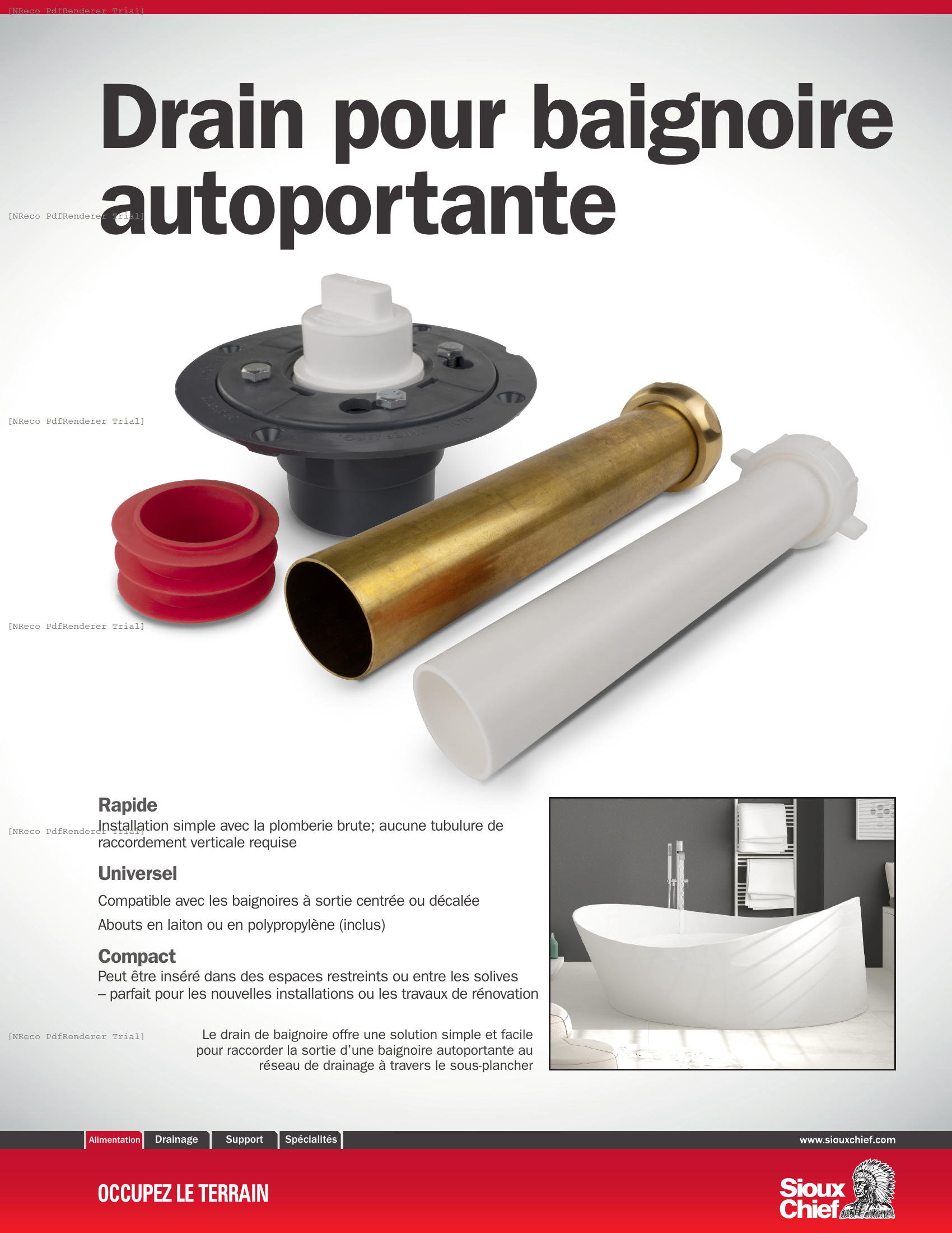 FREESTANDING TUB DRAIN - BROCHURE_FRENCH.PDF Brochure Document
